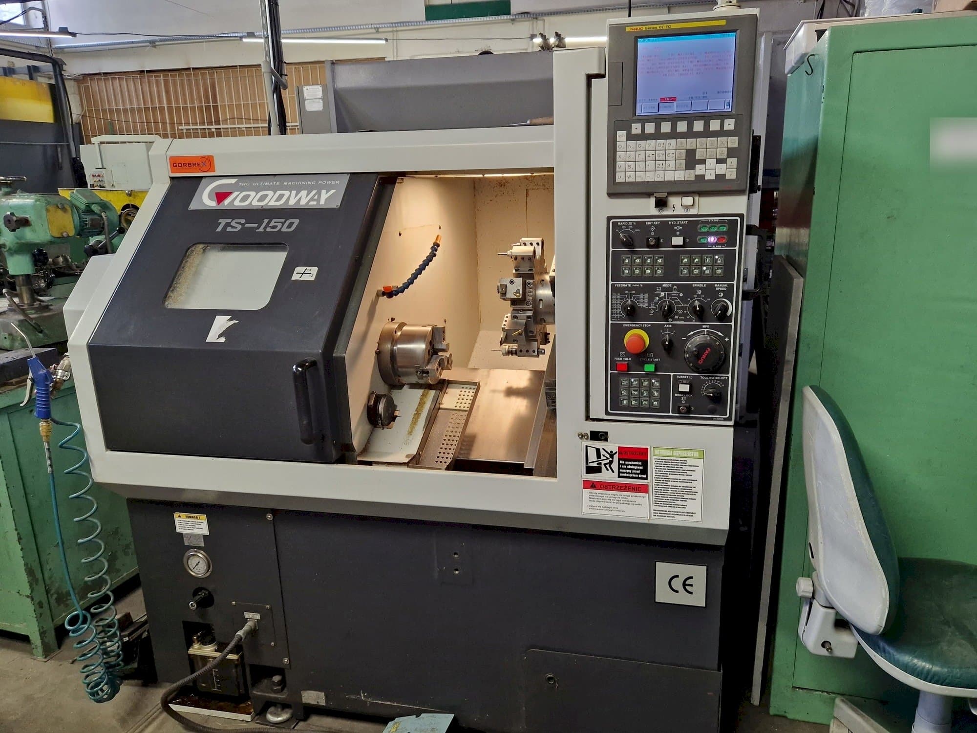 Vista frontal de la máquina Goodway TS-150M