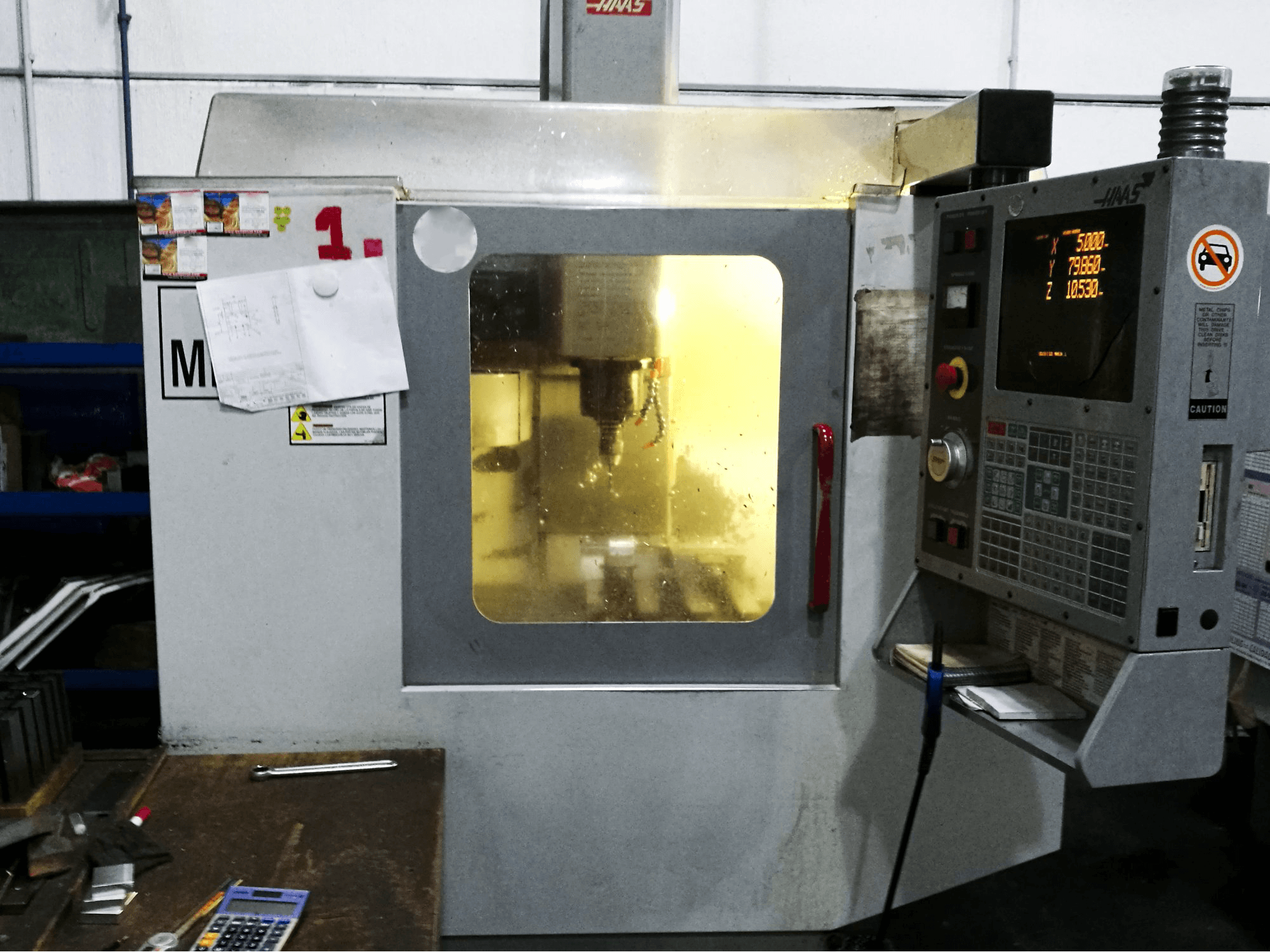 Working room of HAAS Mini-Mill HE Machine