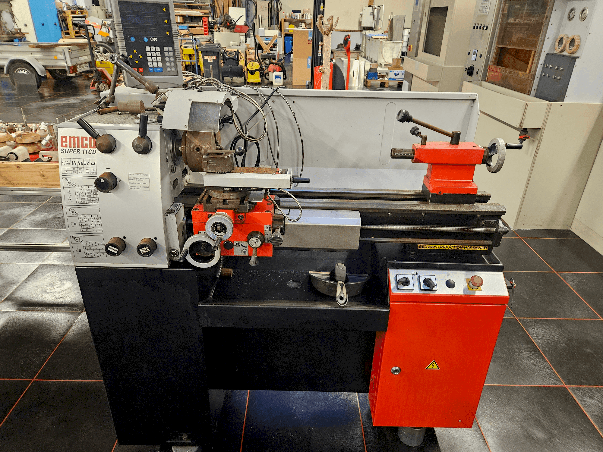 Front view of EMCO SUPER11 CD machine