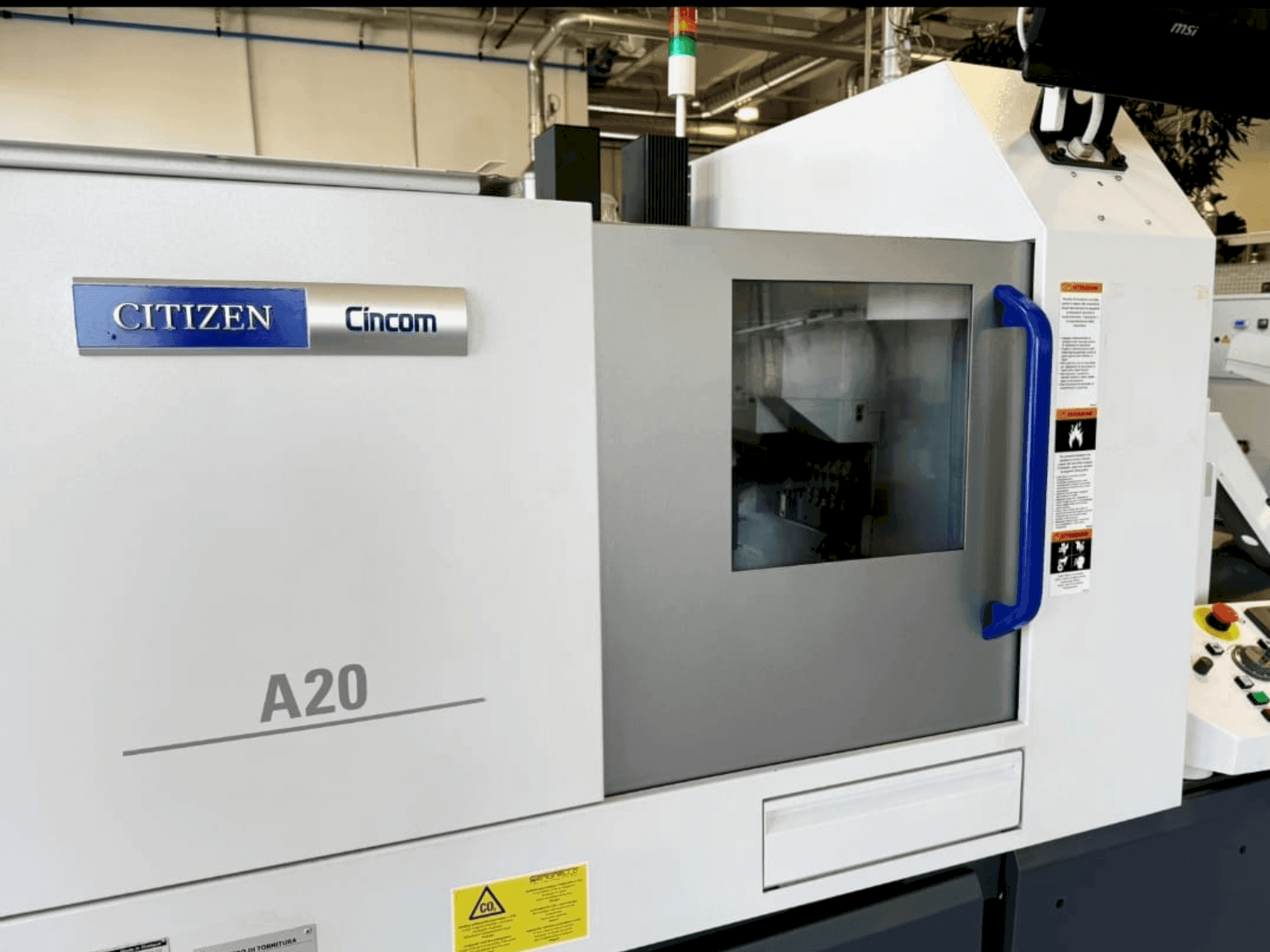 Front view of Citizen Cincom A20 machine