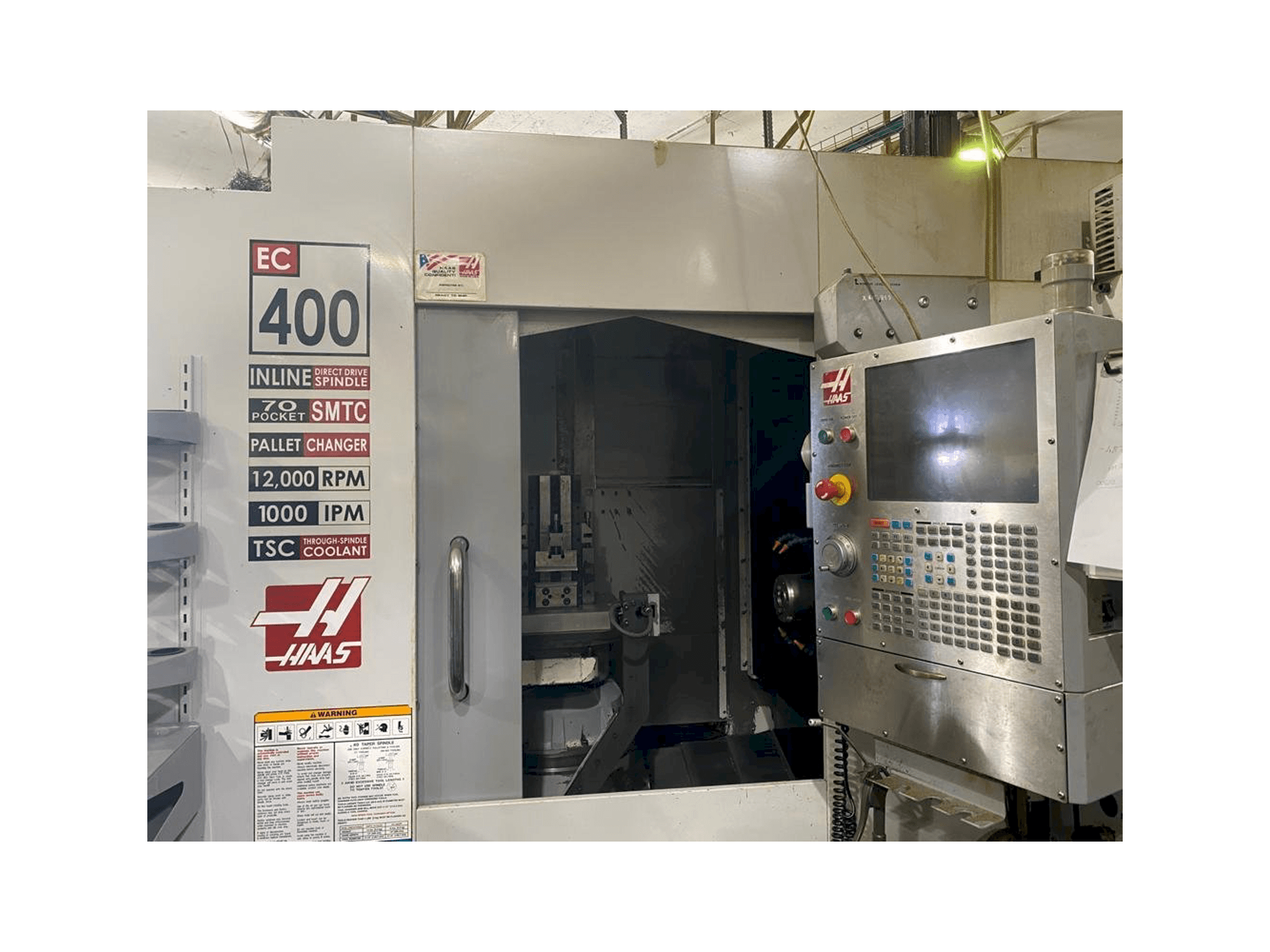 Front view of HAAS EC-400 machine
