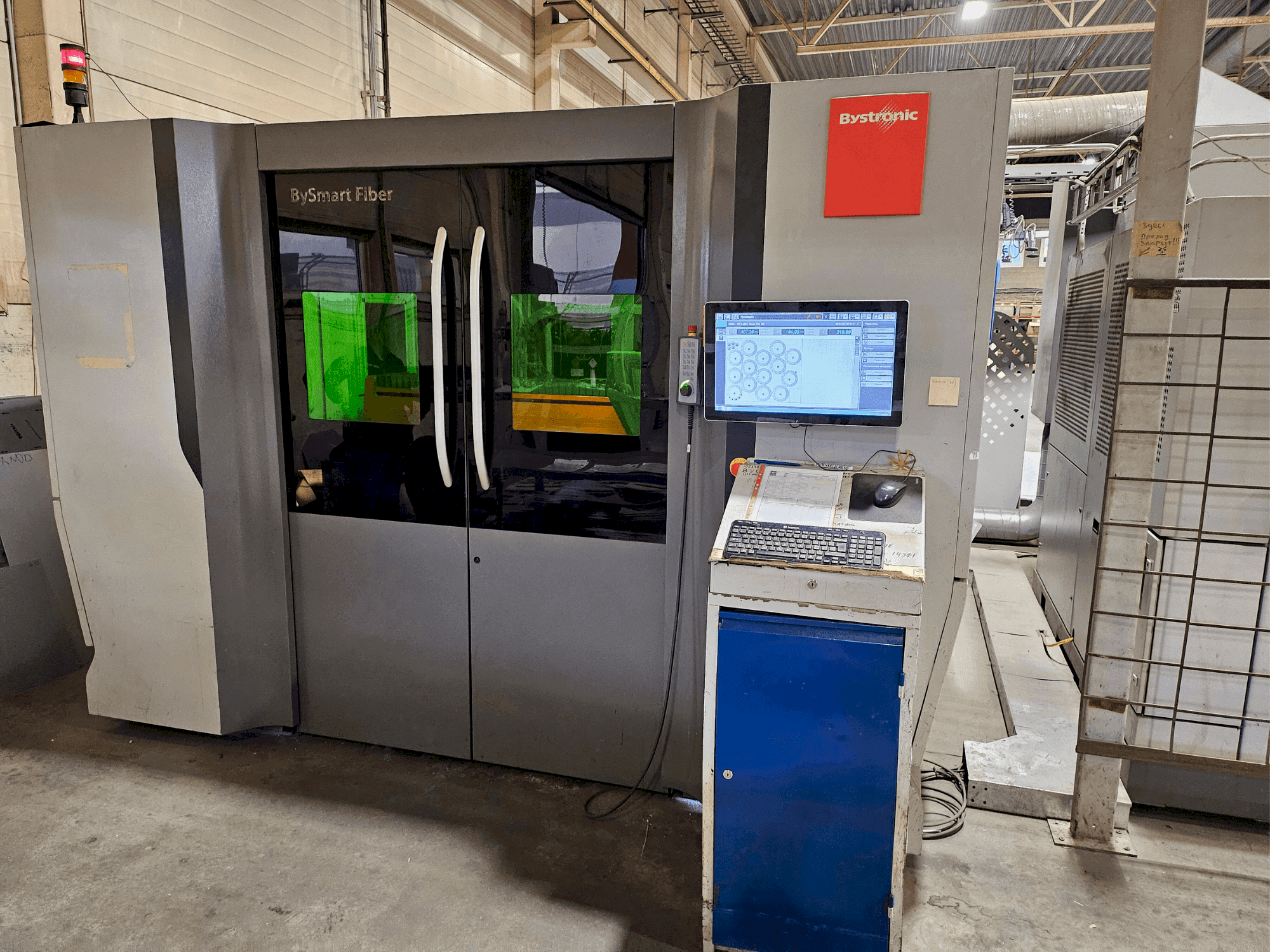 Front view of Bystronic BySmart Fiber 3015 6KW machine