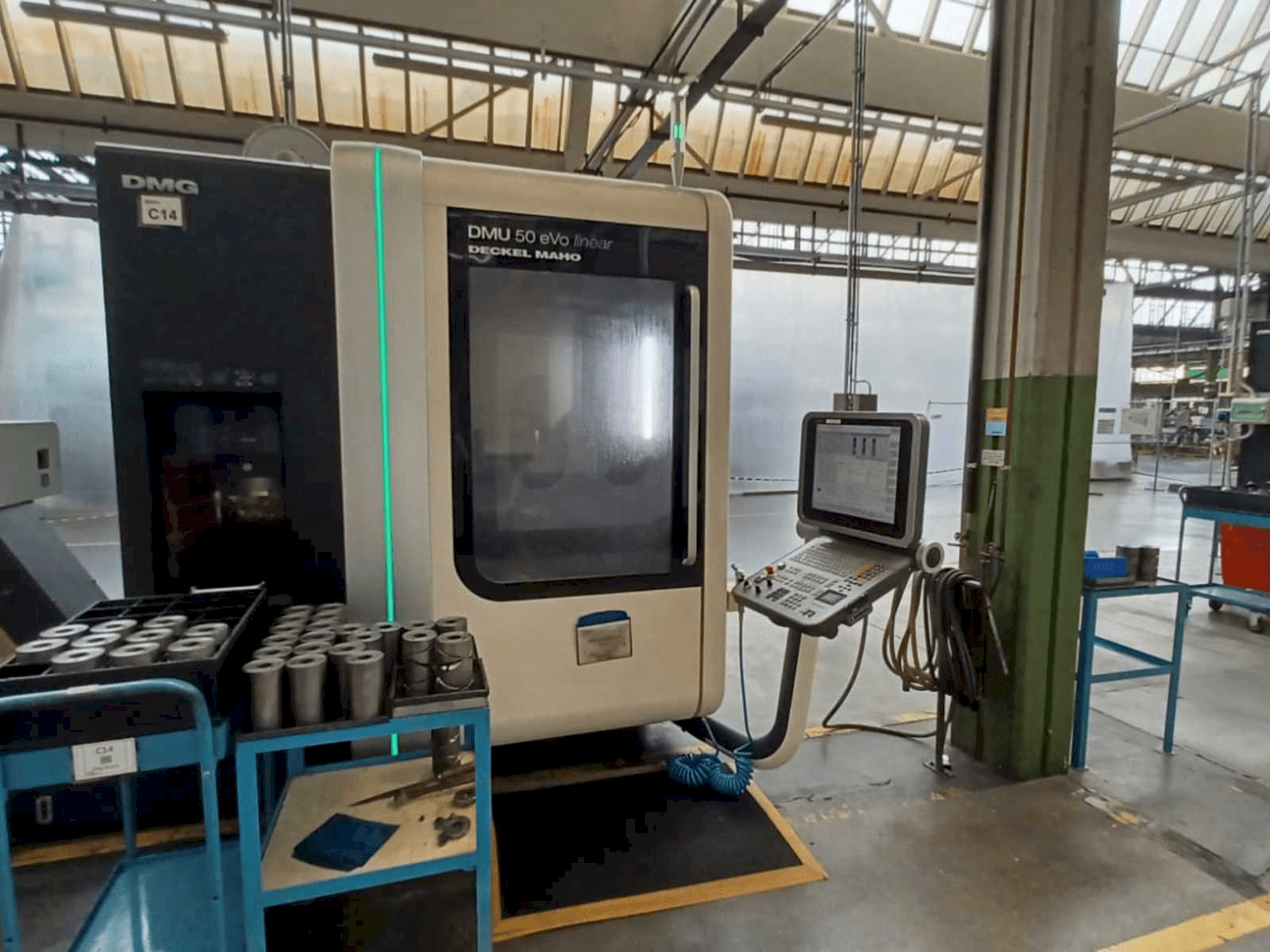 Front view of DMG DMU 50 evo linear machine