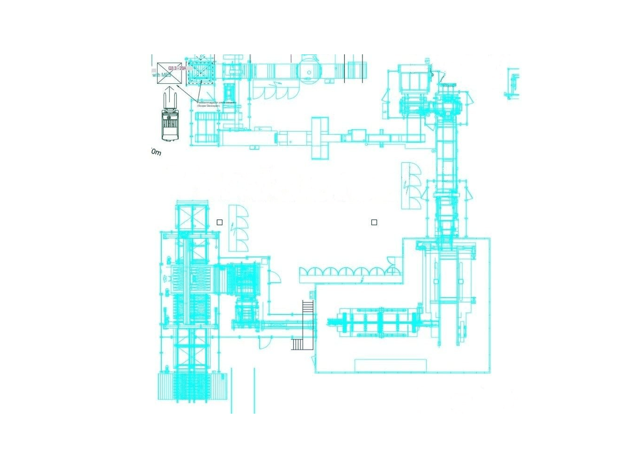 Vista frontal de la máquina TORWEGGE TG2 Parquet production line