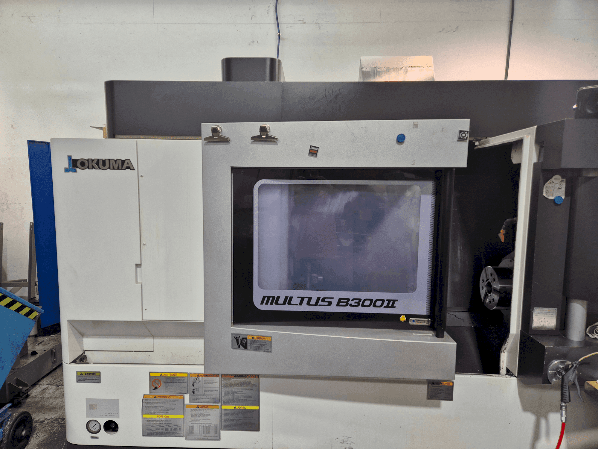 Front view of Okuma Multus B300 II machine