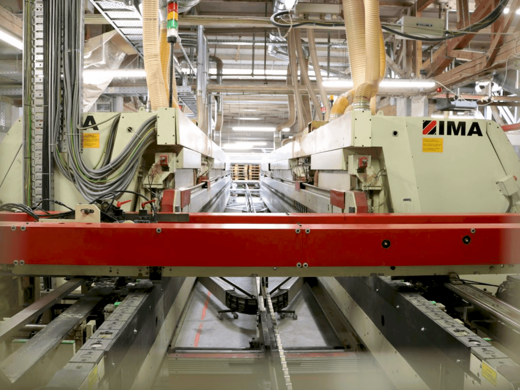 Front view of IMA Angular transfer machine